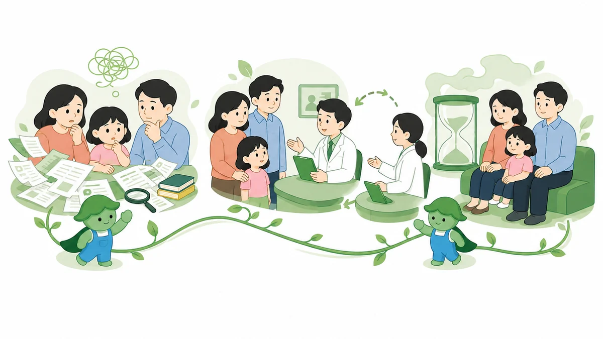 一个罕见病患者家庭在纷杂信息、诊疗衔接与漫长等待之间辗转,豌豆角色陪伴他们走过这段旅程